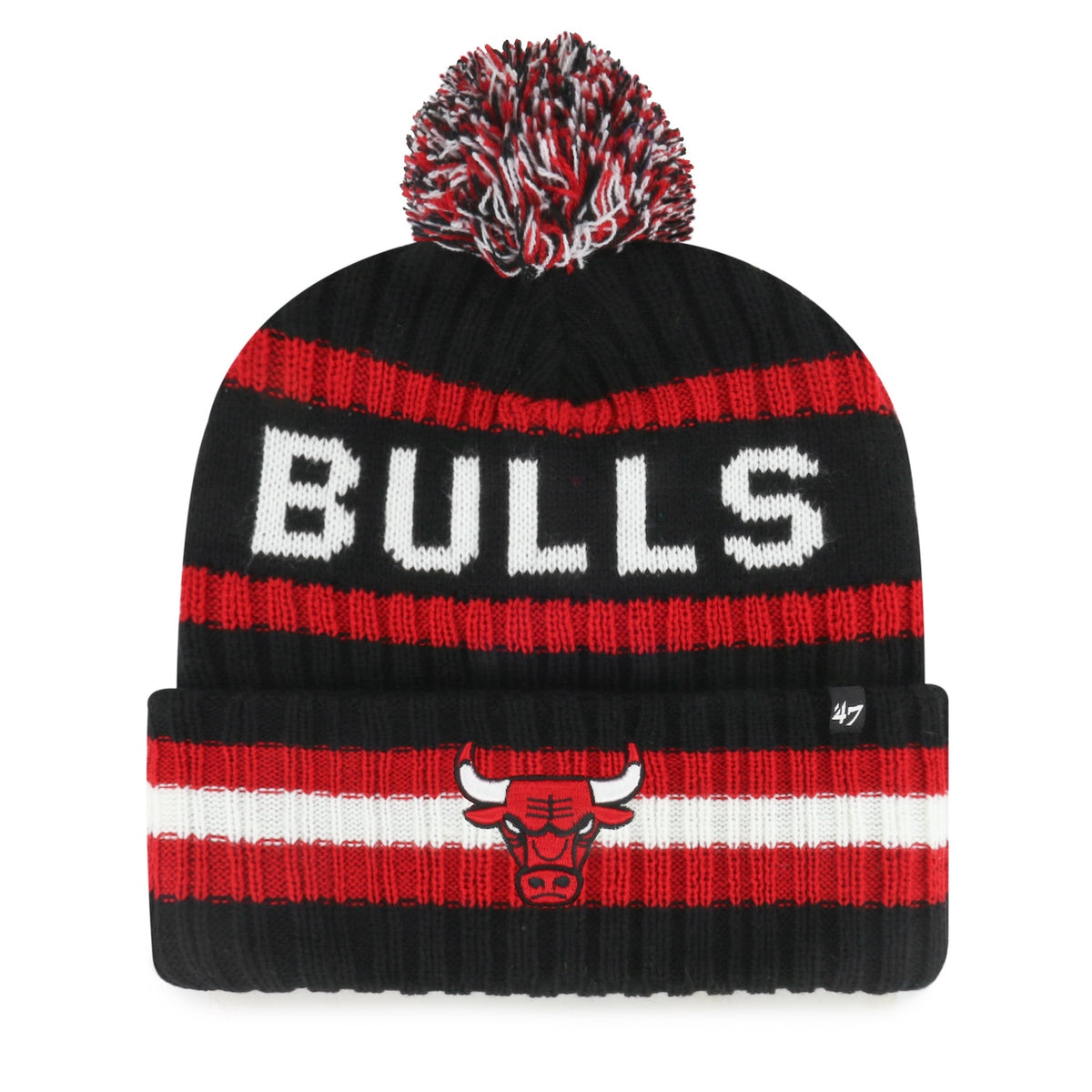 Chicago Bulls '47 Bering Black Cuffed Knit Hat