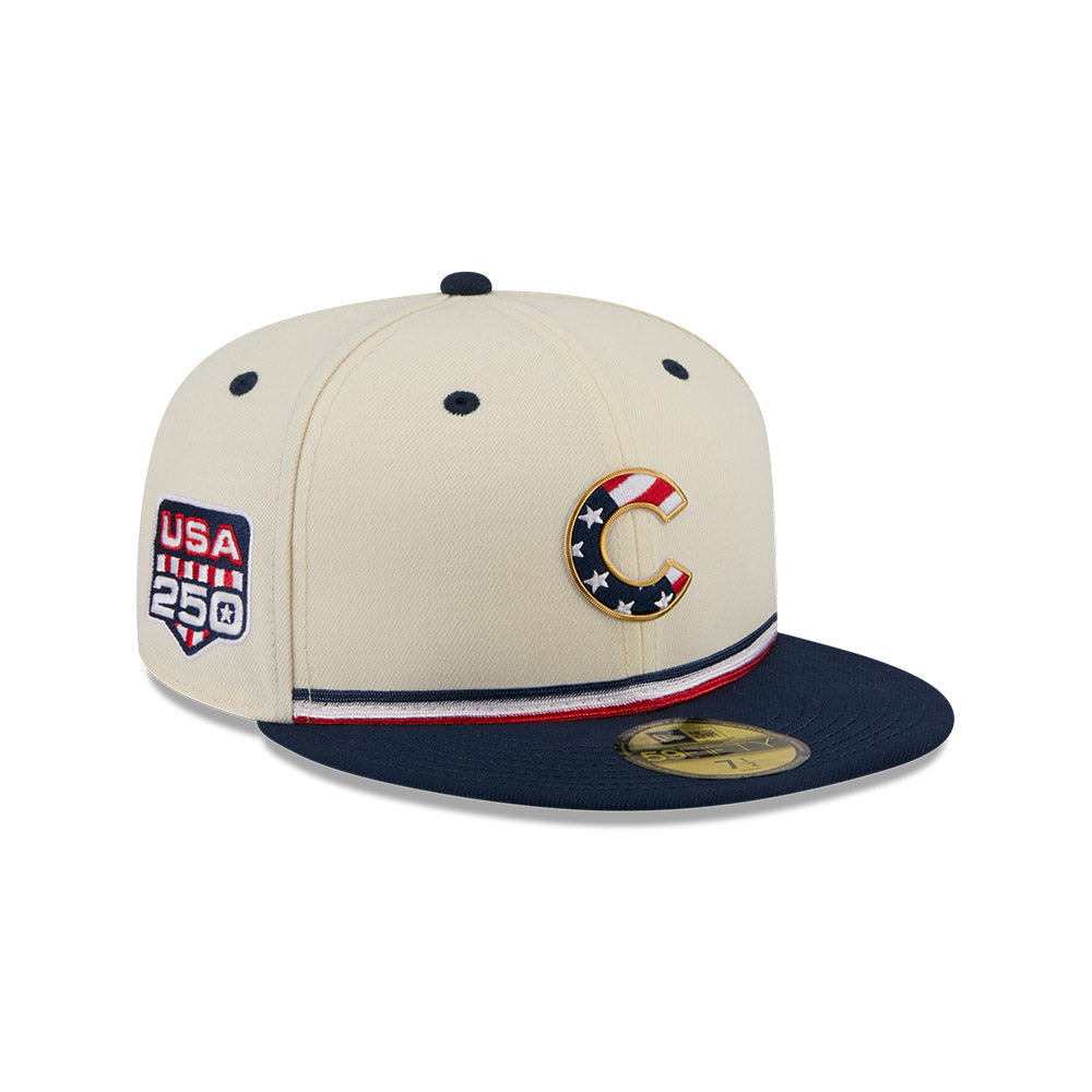 Chicago Cubs 2026 July 4 Independence Day USA 250th Anniversary New Era 59FIFTY Fitted Hat