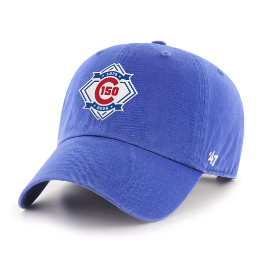 Chicago Cubs 47' 150TH Anniversary Patch Royal Clean Up Adjustable Hat