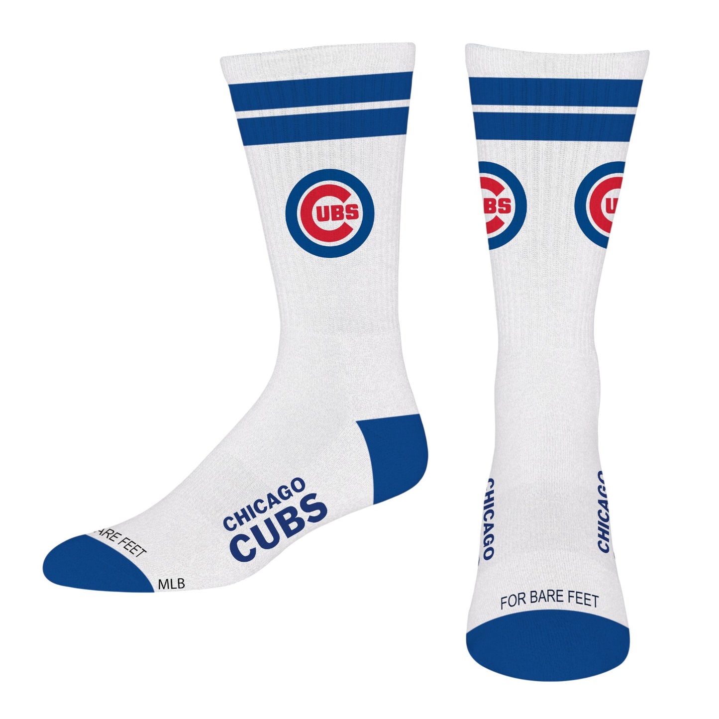 Chicago Cubs White Stripes Socks White/Royal - Large
