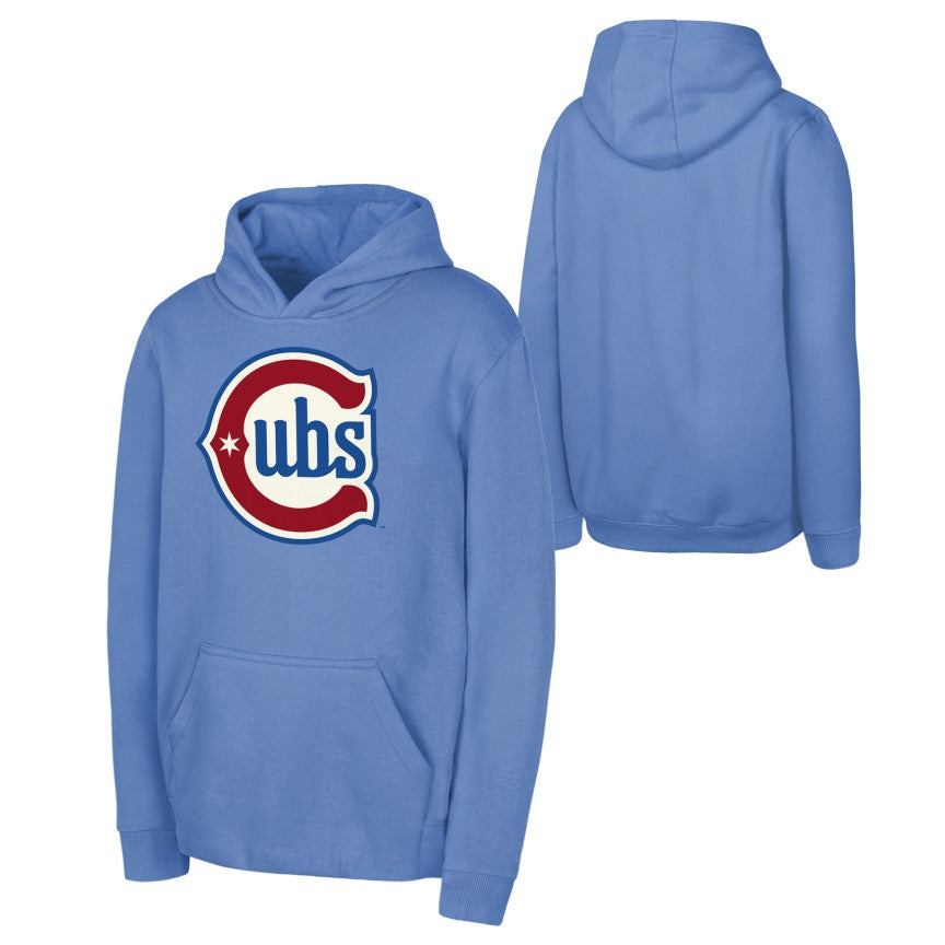 Chicago Cubs Alt Blues Logo Columbia Blue Youth Hoodie
