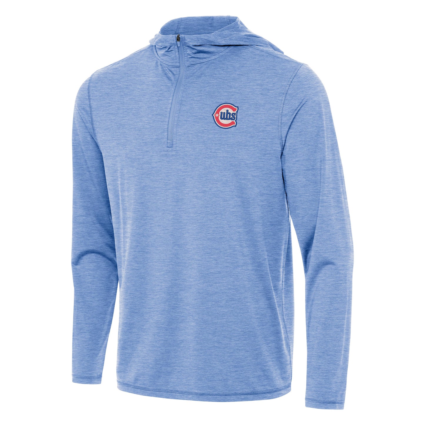 Chicago Cubs Antigua Columbia Blue 1/4 Zip Tidy Pullover Hoodie