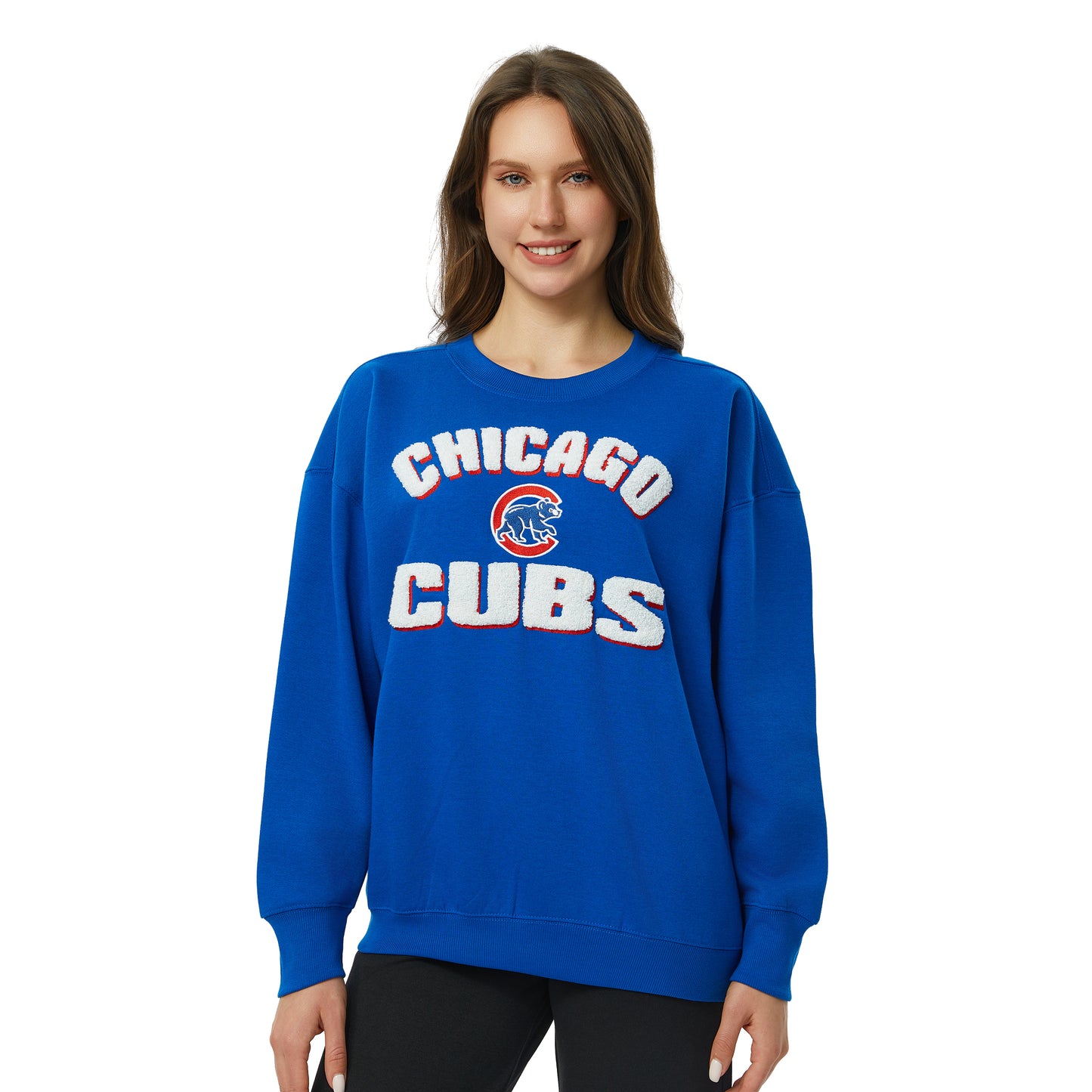Chicago Cubs Concept Sport Ladies Ascent Chenille Royal Crew Top
