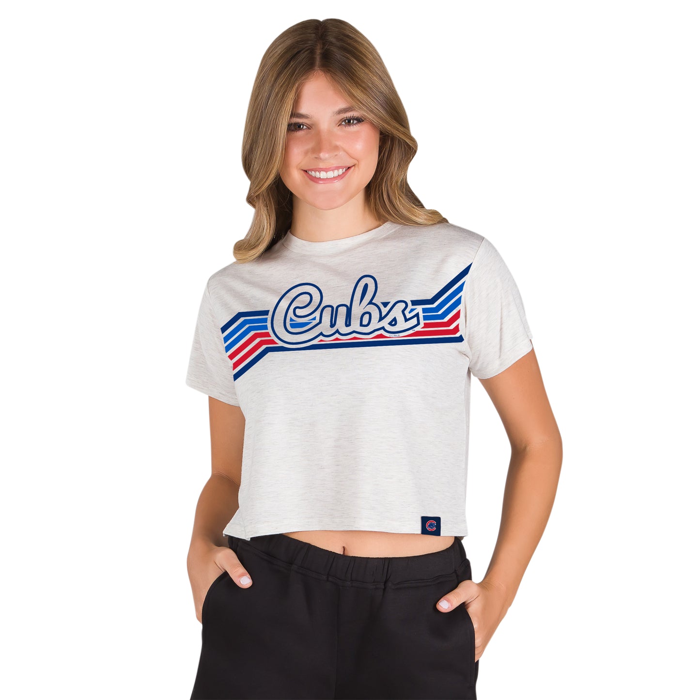 Chicago Cubs Concept Sports Ladies Ascent Cream Crop Top