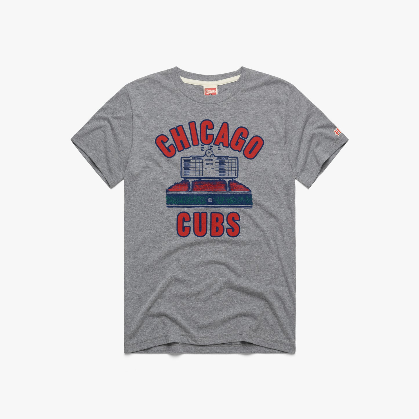 Chicago Cubs Homage Wrigley Field Scoreboard Grey T-Shirt
