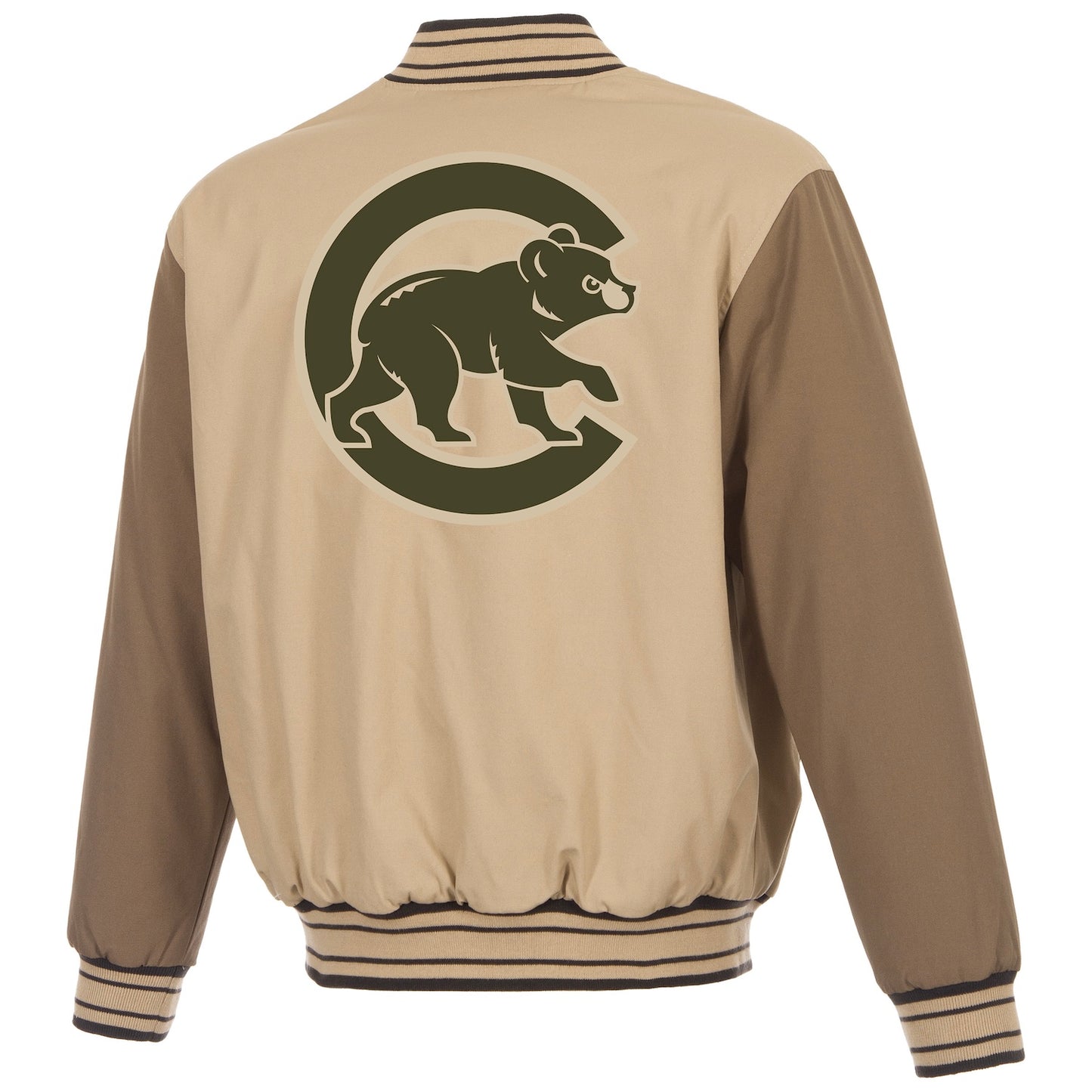 Chicago Cubs JH Design Tan Reversible Full Zip Jacket