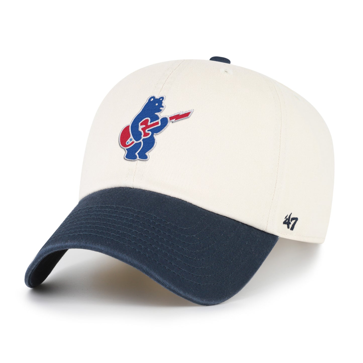 Chicago Cubs Natural/Navy Rock Bear '47 Clean Up Adjustable Hat