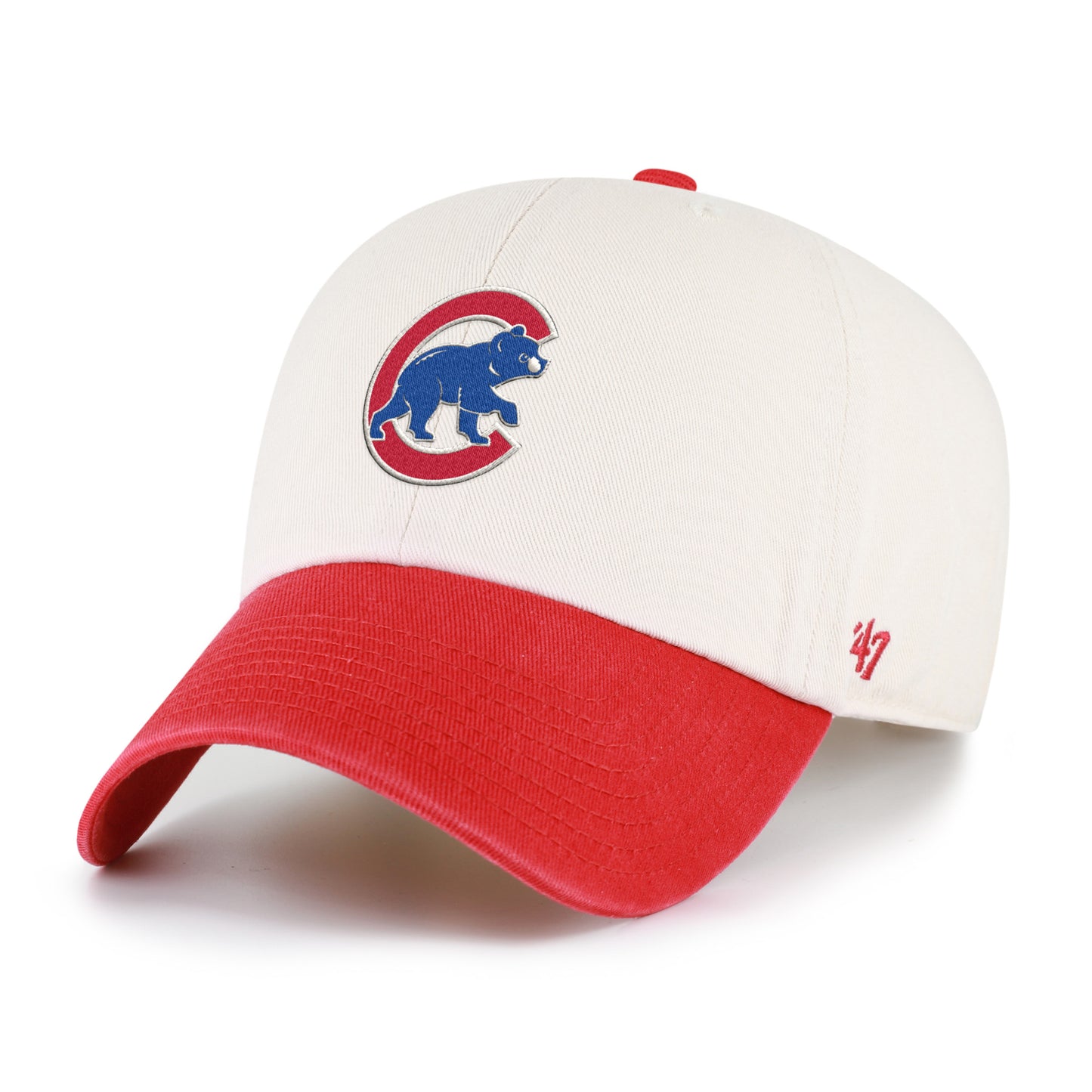 Chicago Cubs Natural/Red Crawl Bear '47 Clean Up Adjustable Hat