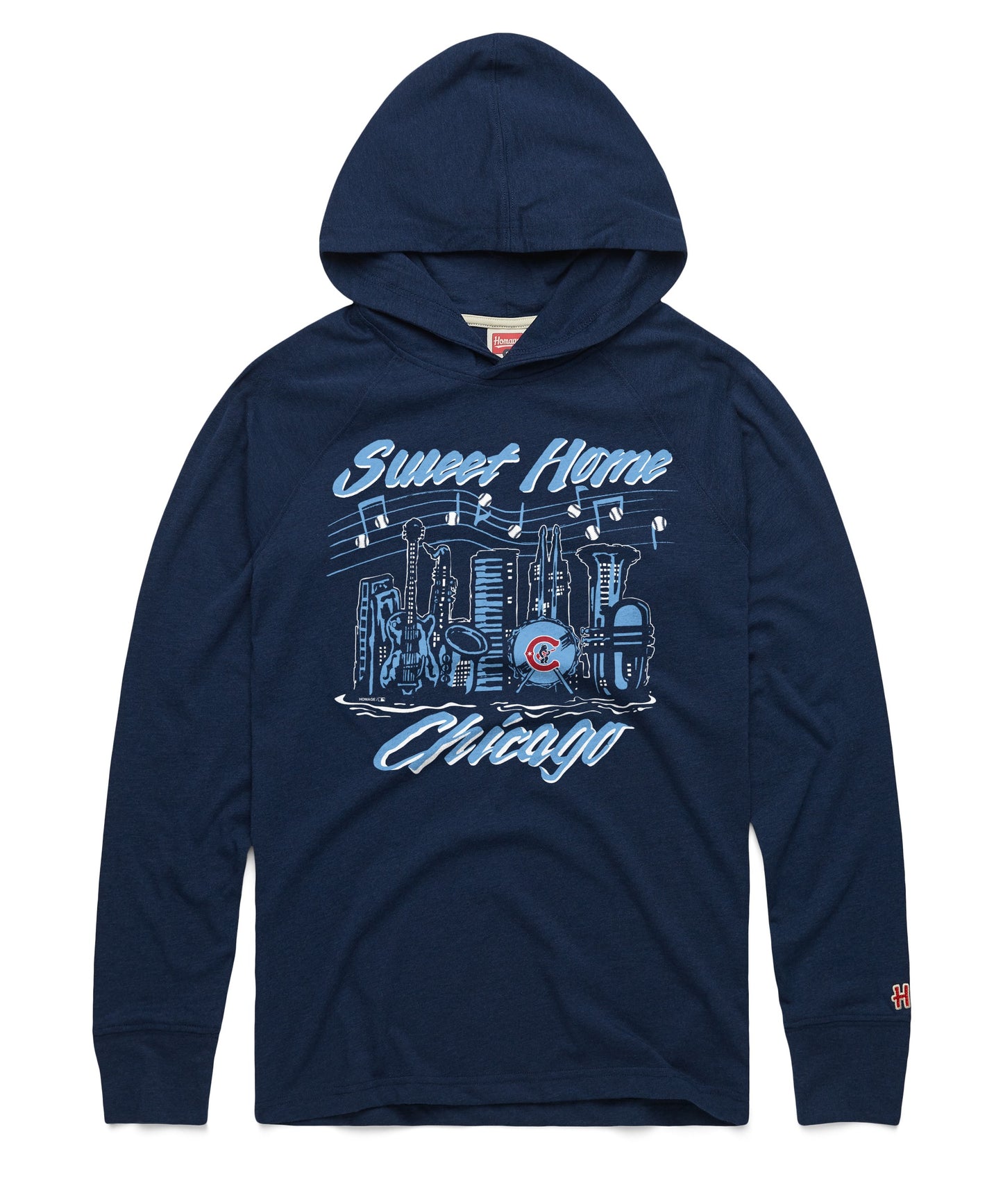 Chicago Cubs Homage Sweet Home Chicago Lightweight Navy Hoodie