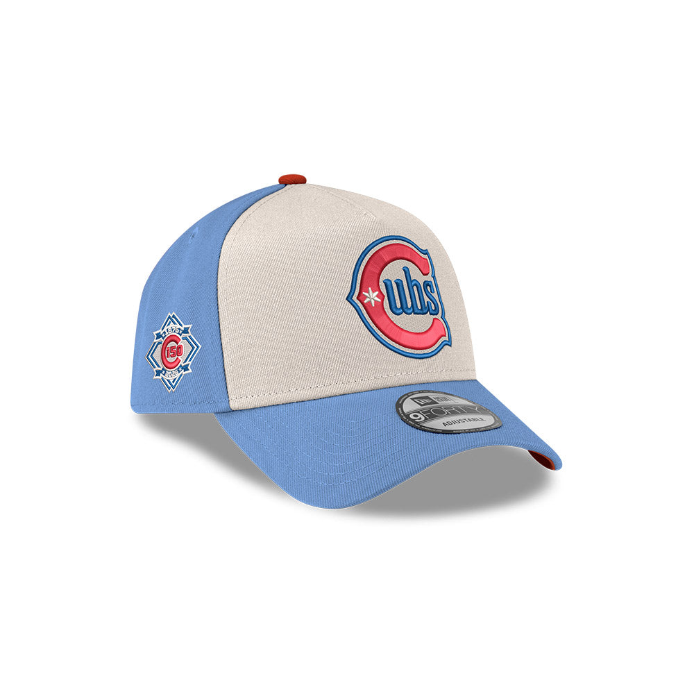 Chicago Cubs New Era 9FORTY Chrome/Sky Red Alternate 150th Anniversary Adjustable Hat