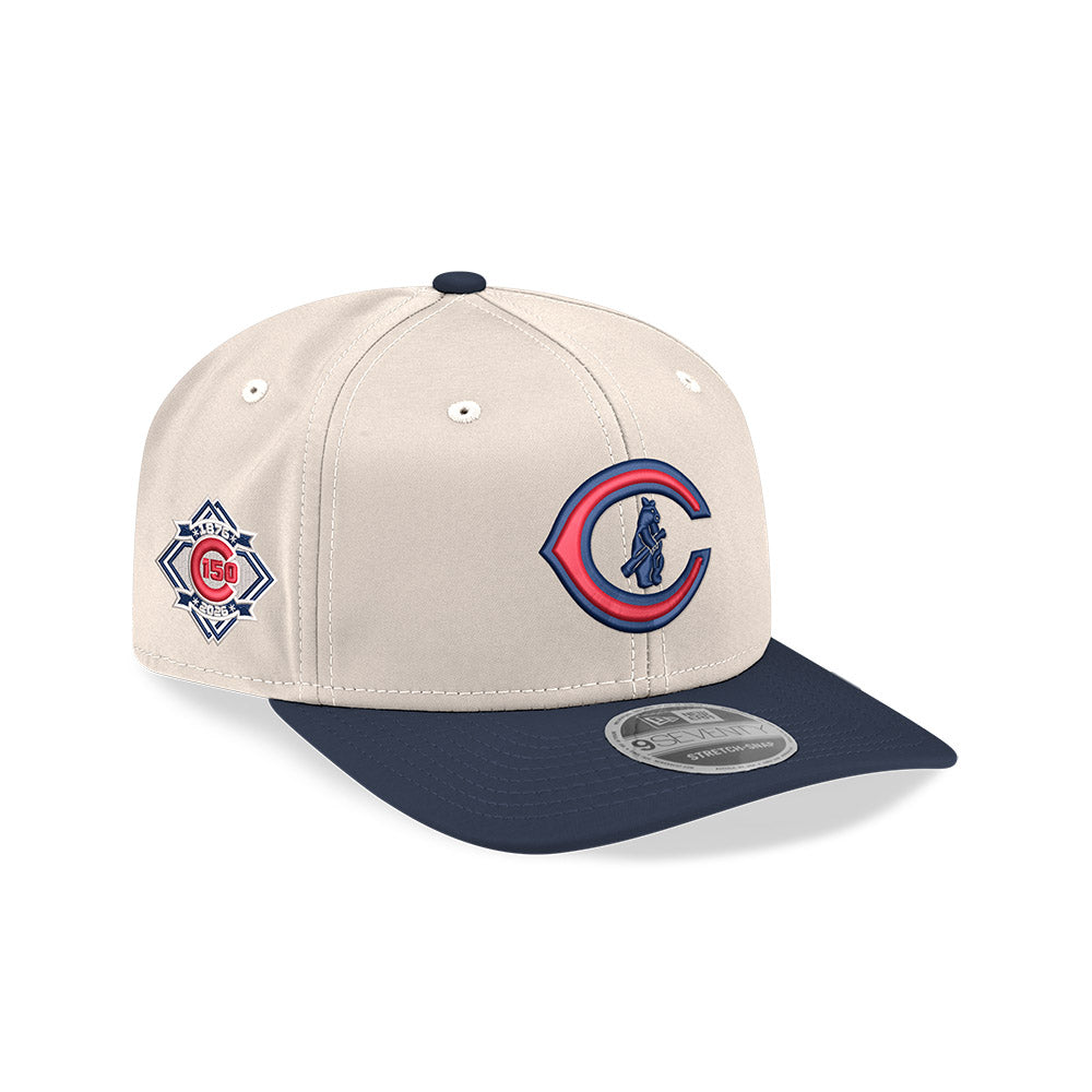 Chicago Cubs New Era 9SEVENTY Stone/Navy 1927 Stretch Snap 150th Anniversary Adjustable Hat