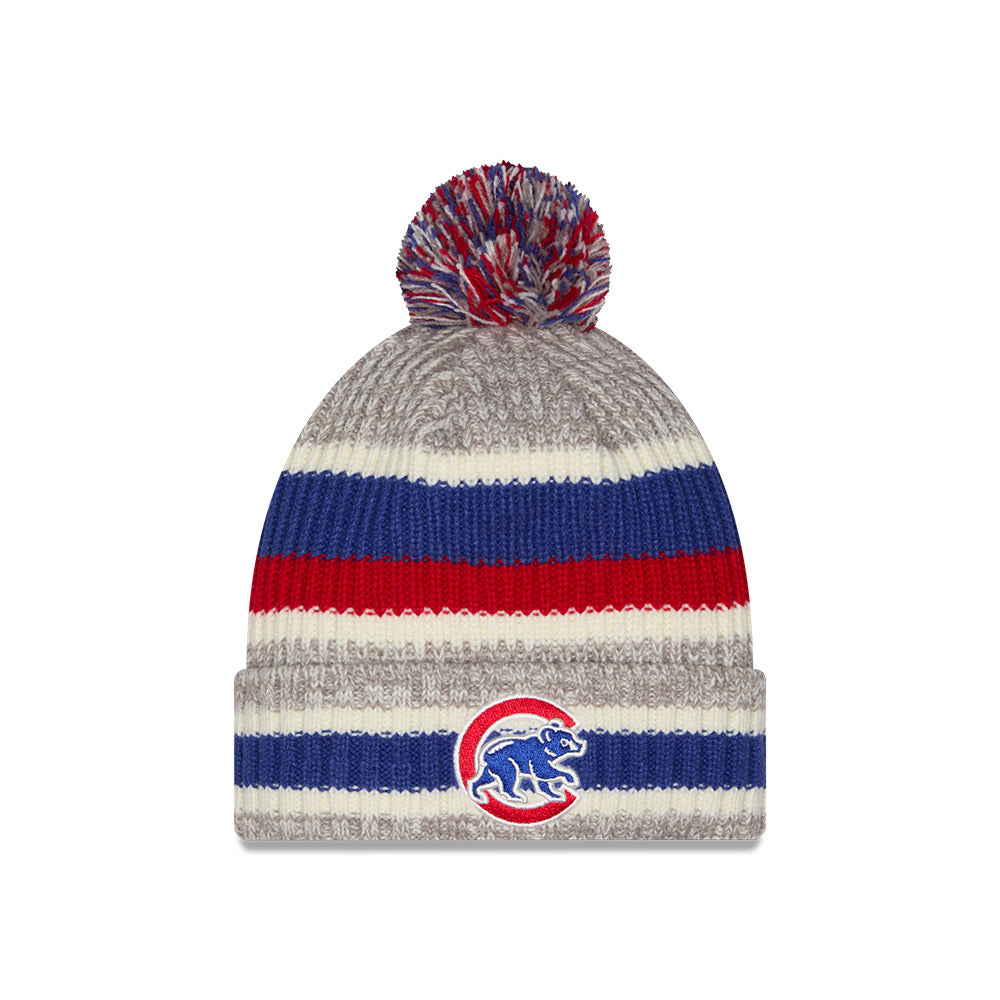 Chicago Cubs New Era Crawl Bear Striped Knit Beanie
