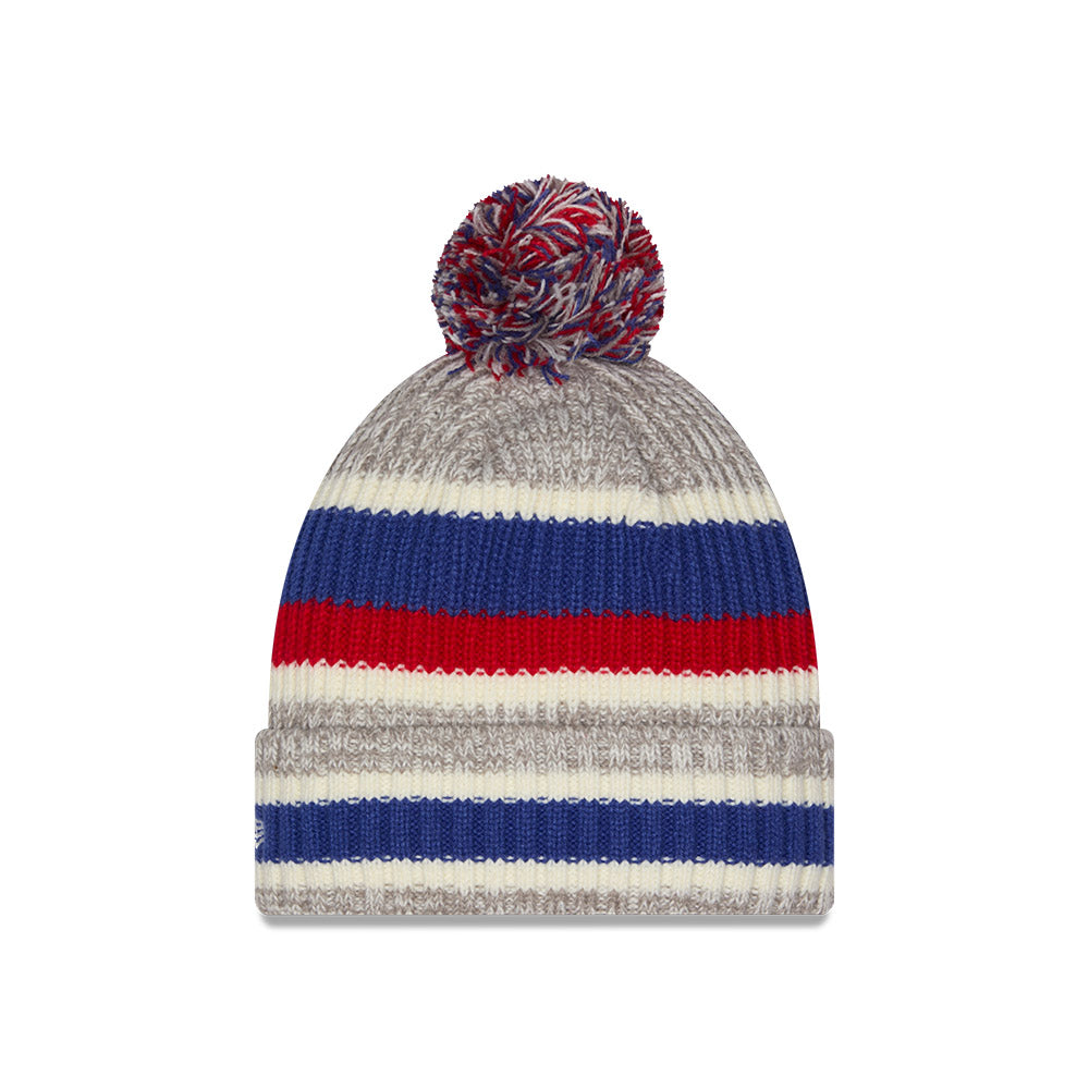 Chicago Cubs New Era Crawl Bear Striped Knit Beanie