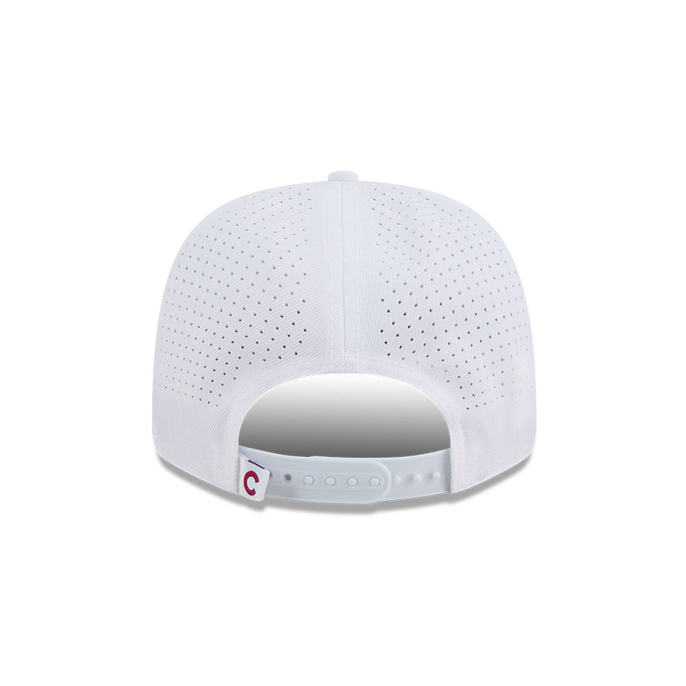 Chicago Cubs New Era White C 9SEVENTY EG Perforated Stretch-Snap Adjustable Hat
