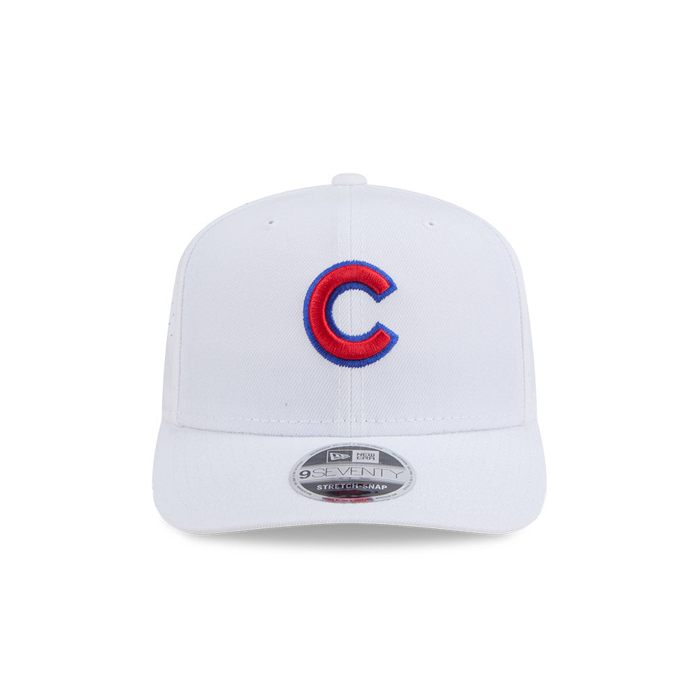 Chicago Cubs New Era White C 9SEVENTY EG Perforated Stretch-Snap Adjustable Hat