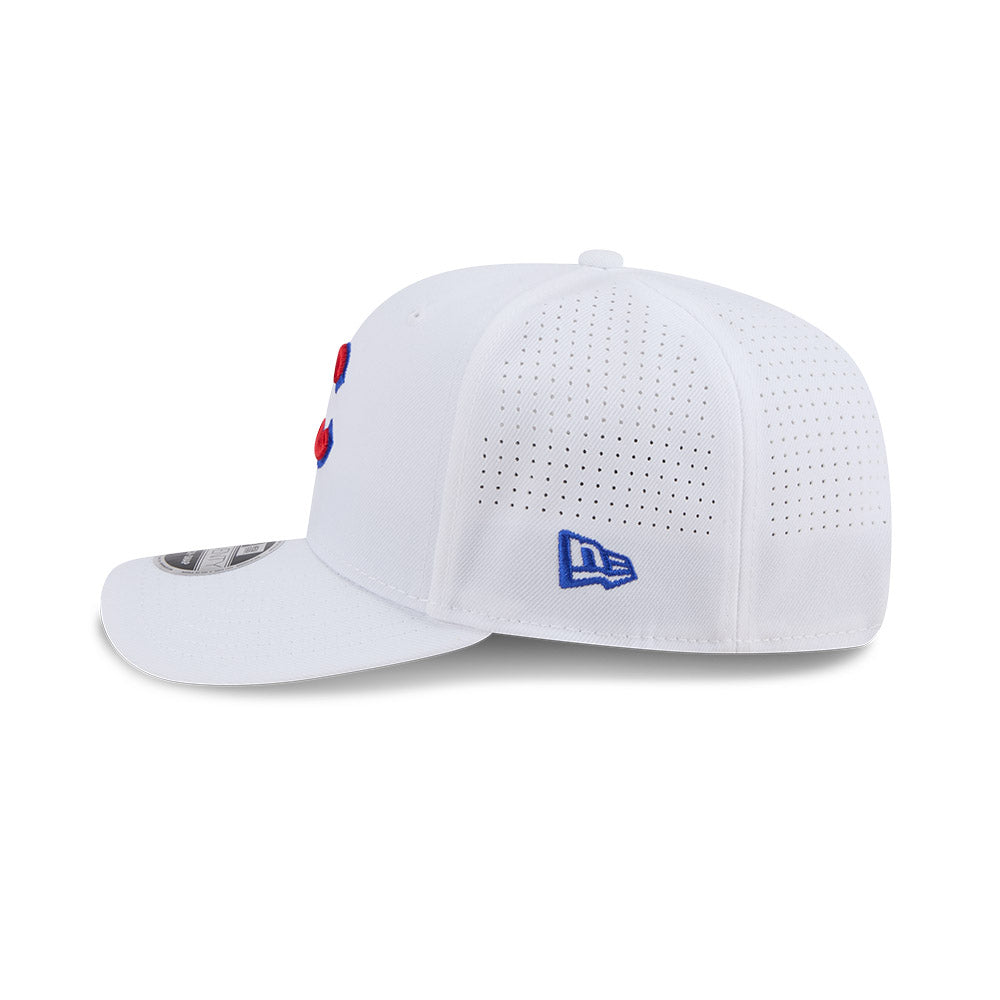 Chicago Cubs New Era White C 9SEVENTY EG Perforated Stretch-Snap Adjustable Hat