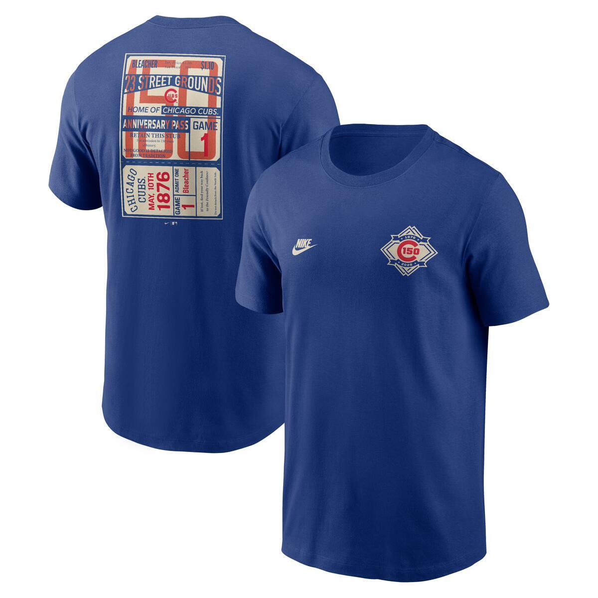 Chicago Cubs Nike Men's 150th Anniversary Royal Left Chest T-Shirt