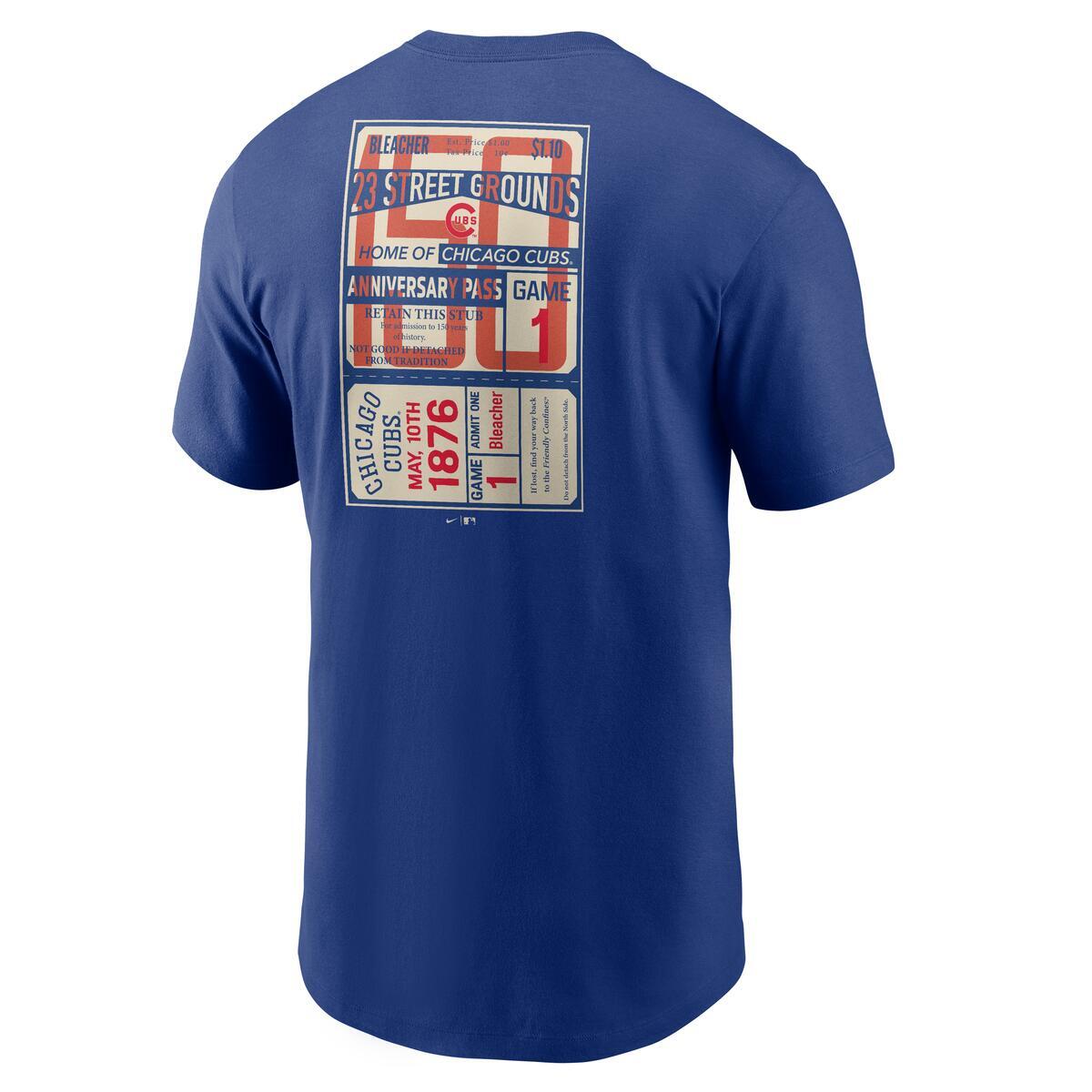 Chicago Cubs Nike Men's 150th Anniversary Royal Left Chest T-Shirt