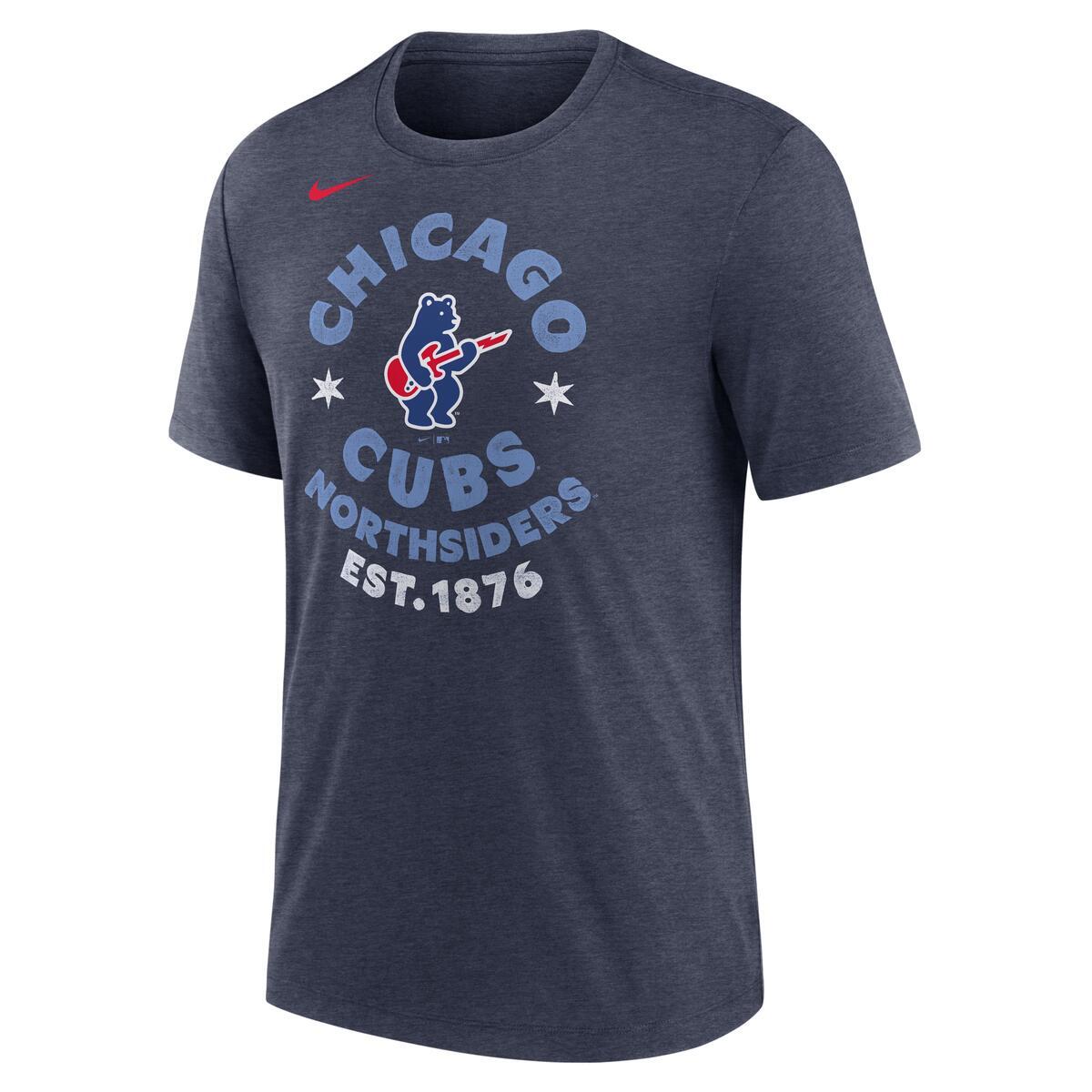 Chicago Cubs Nike Navy Heather Rock Bear Northsiders T-Shirt