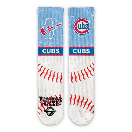 Chicago Cubs Rock Bear Alt 2 Baseballs Socks