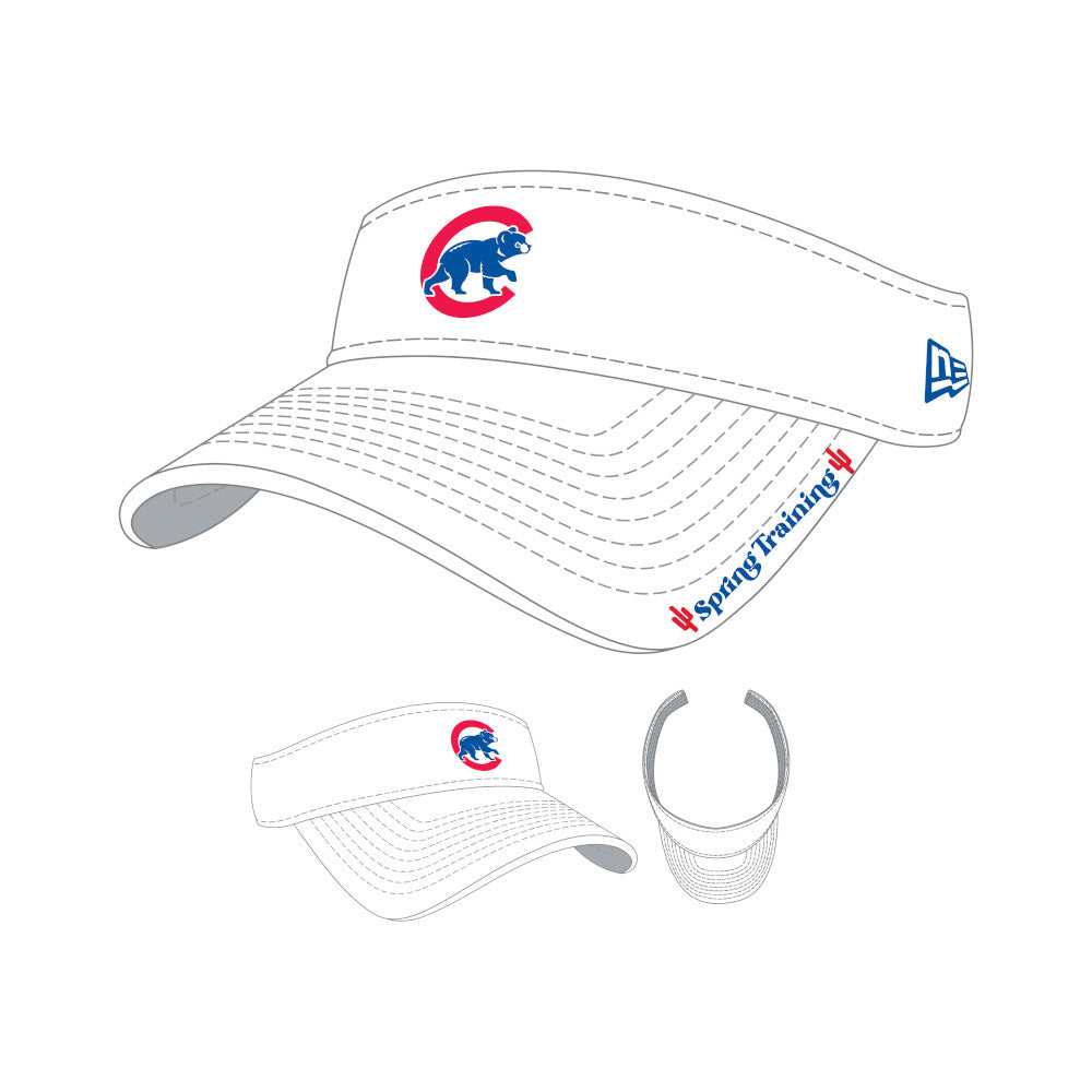 Chicago Cubs Spring Training New Era Women's White Side Hit Visor ...
