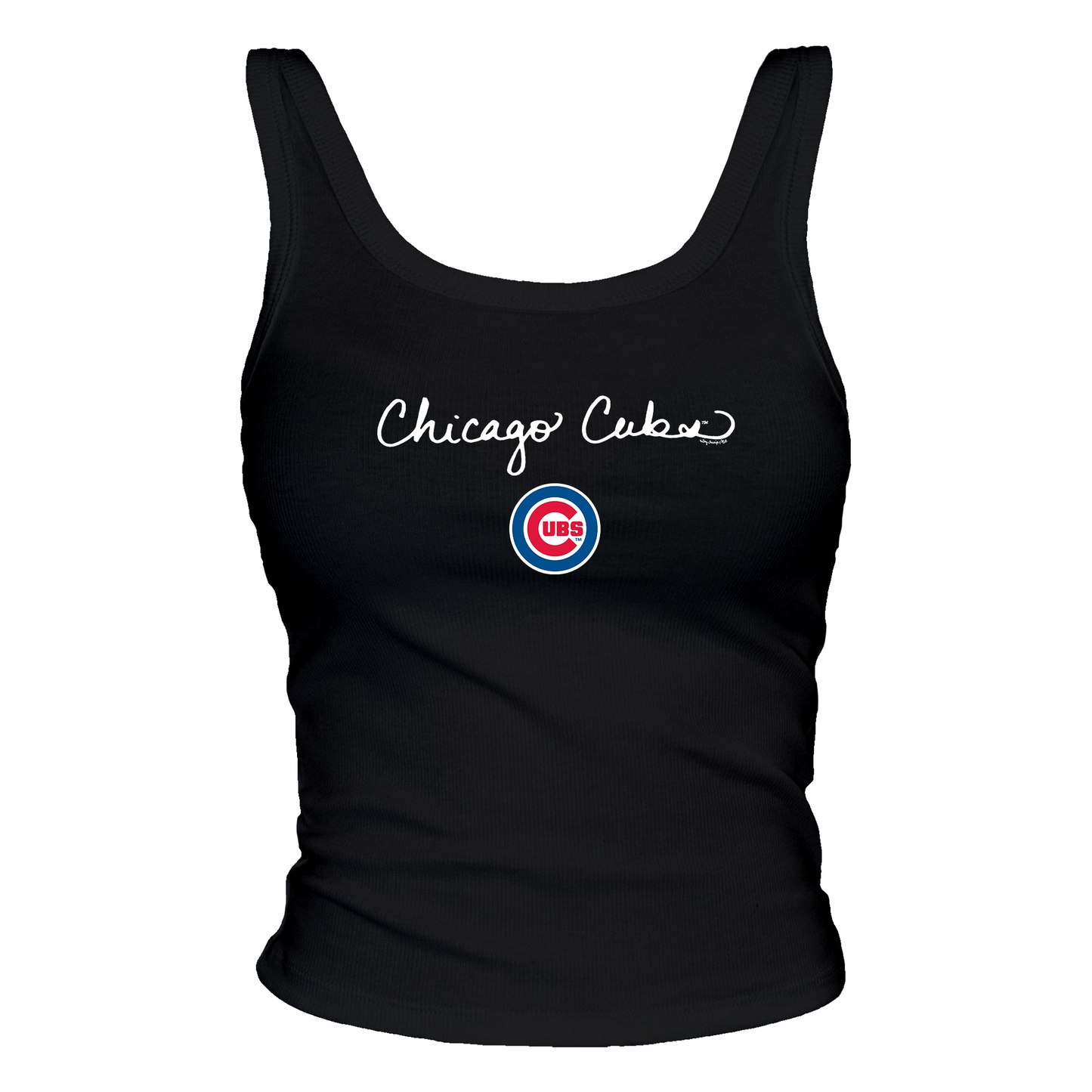 Chicago Cubs Tiny Turnip Women’s Black Script Logo Tank Top