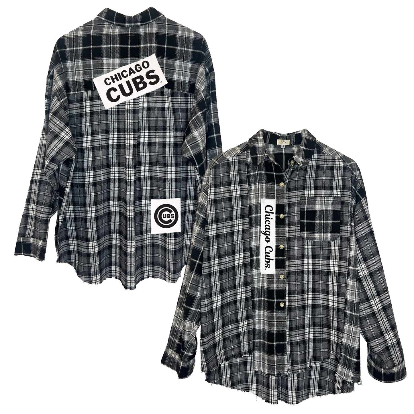 Chicago Cubs Tiny Turnip Women’s Blackout Flannel
