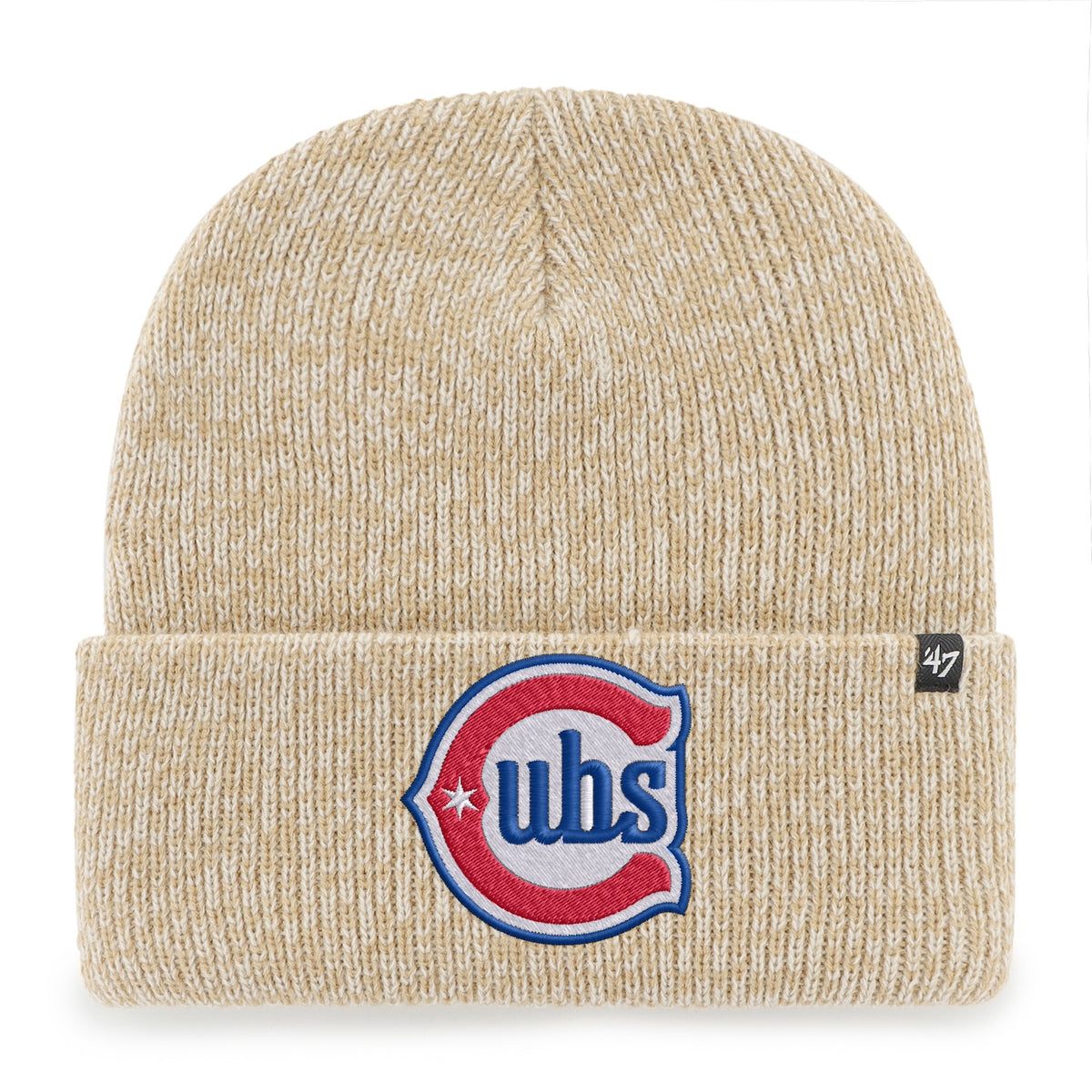 Chicago Cubs '47 Brain Freeze Alt Logo Khaki Cuffed Knit Hat