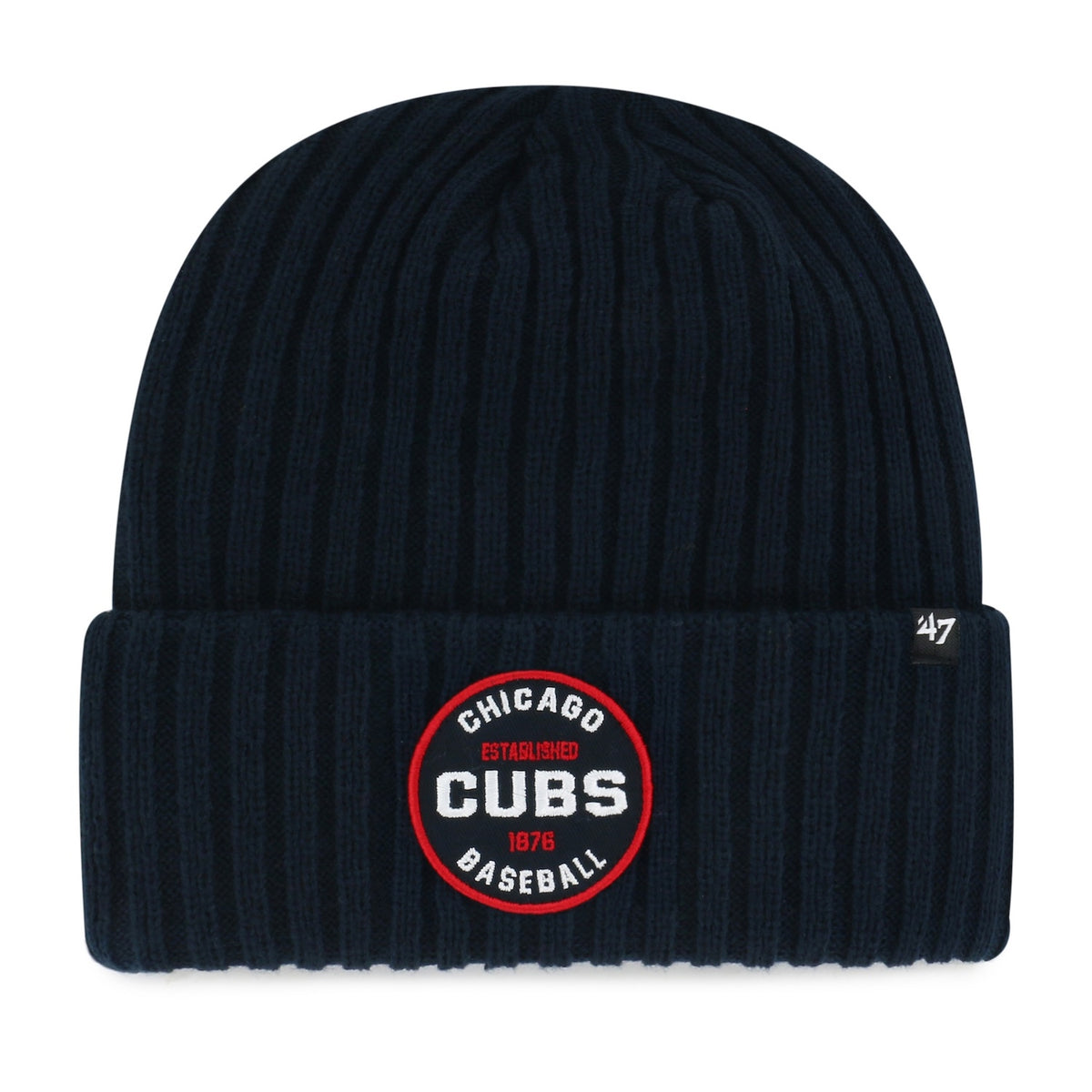 Chicago Cubs '47 Ribbed Snowdrift Navy Cuffed Knit Hat