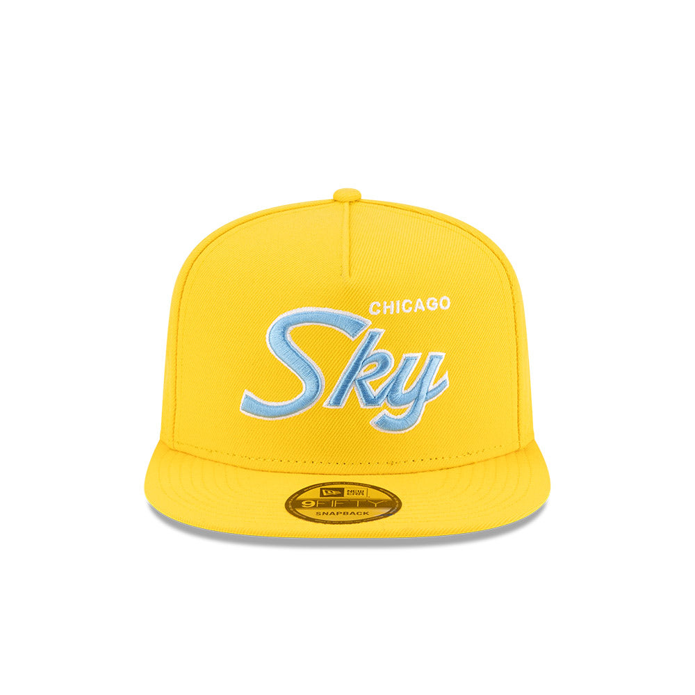 Chicago Sky New Era 9FIFTY A-Frame Yellow Script Adjustable Hat