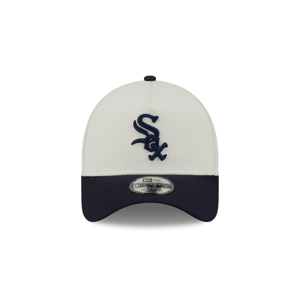 Chicago White Sox Chrome/Navy New Era 9FORTY A-Frame Adjustable Hat