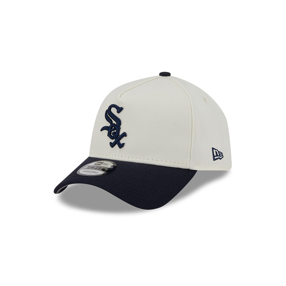 Chicago White Sox Chrome/Navy New Era 9FORTY A-Frame Adjustable Hat