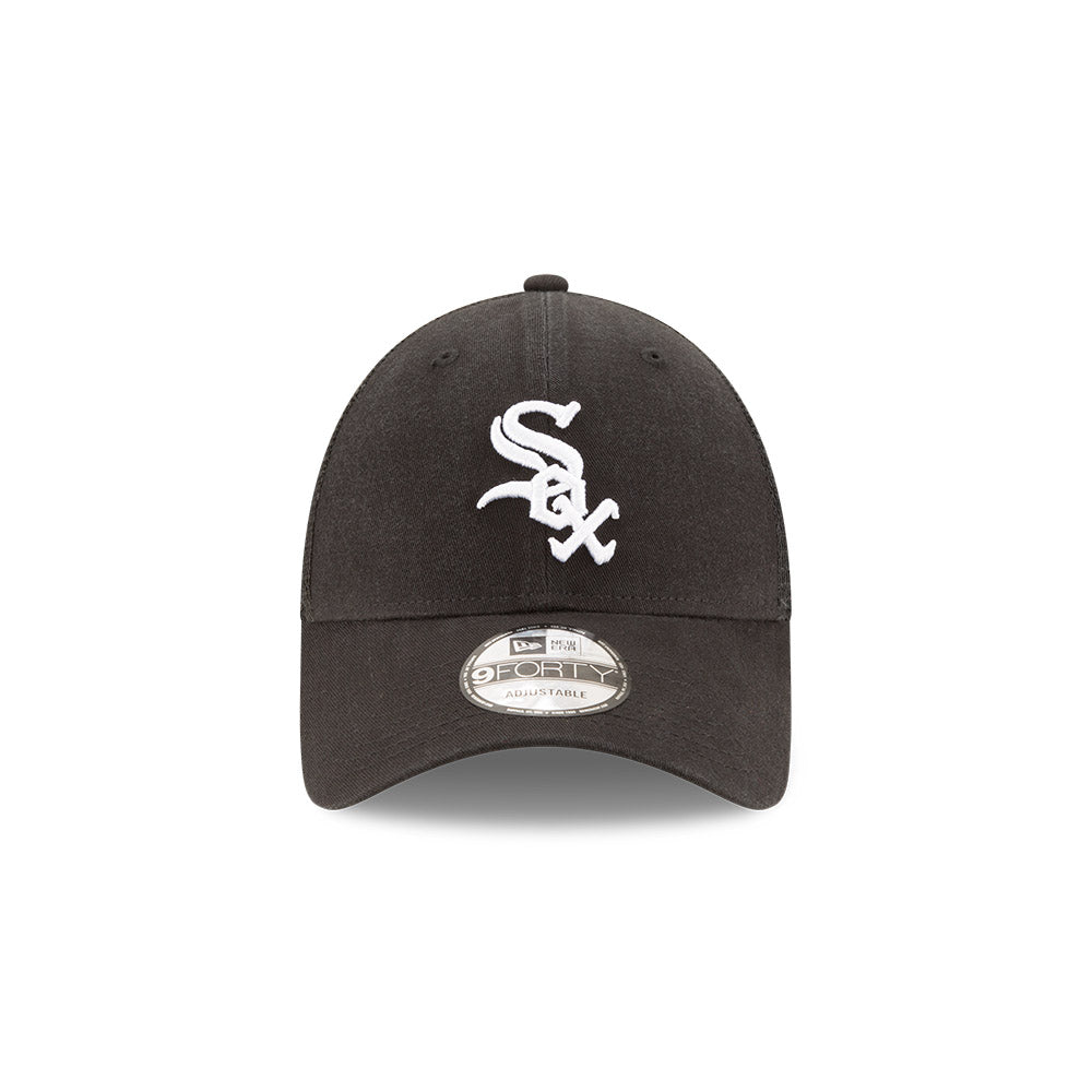 Chicago White Sox New Era Black 9FORTY Trucker Adjustable Hat