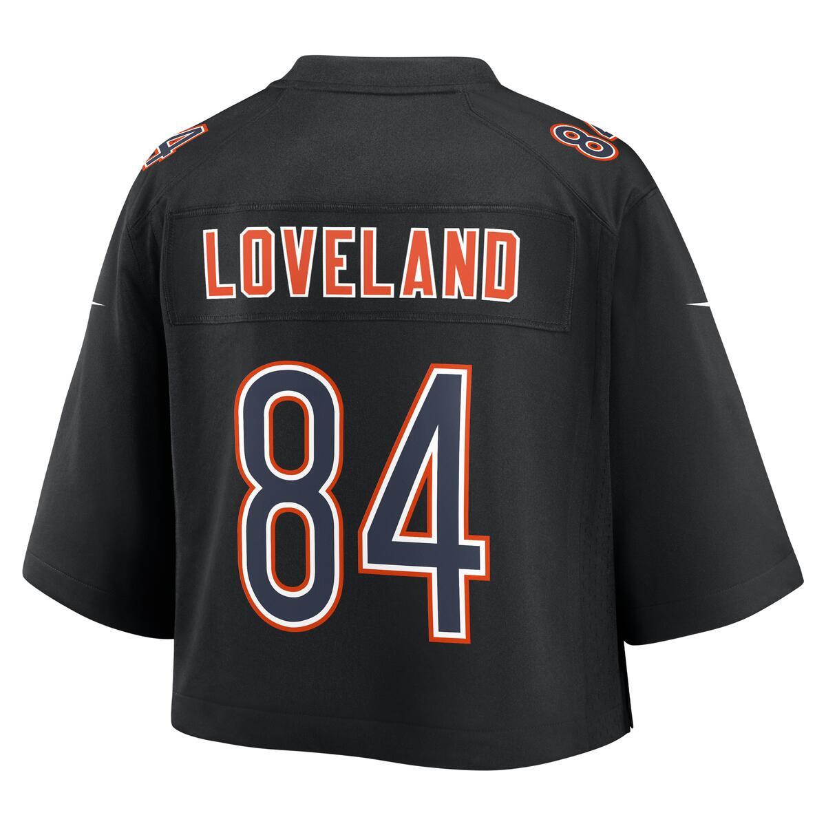 Colston Loveland #84 Chicago Bears Black Crop Fashion Jersey