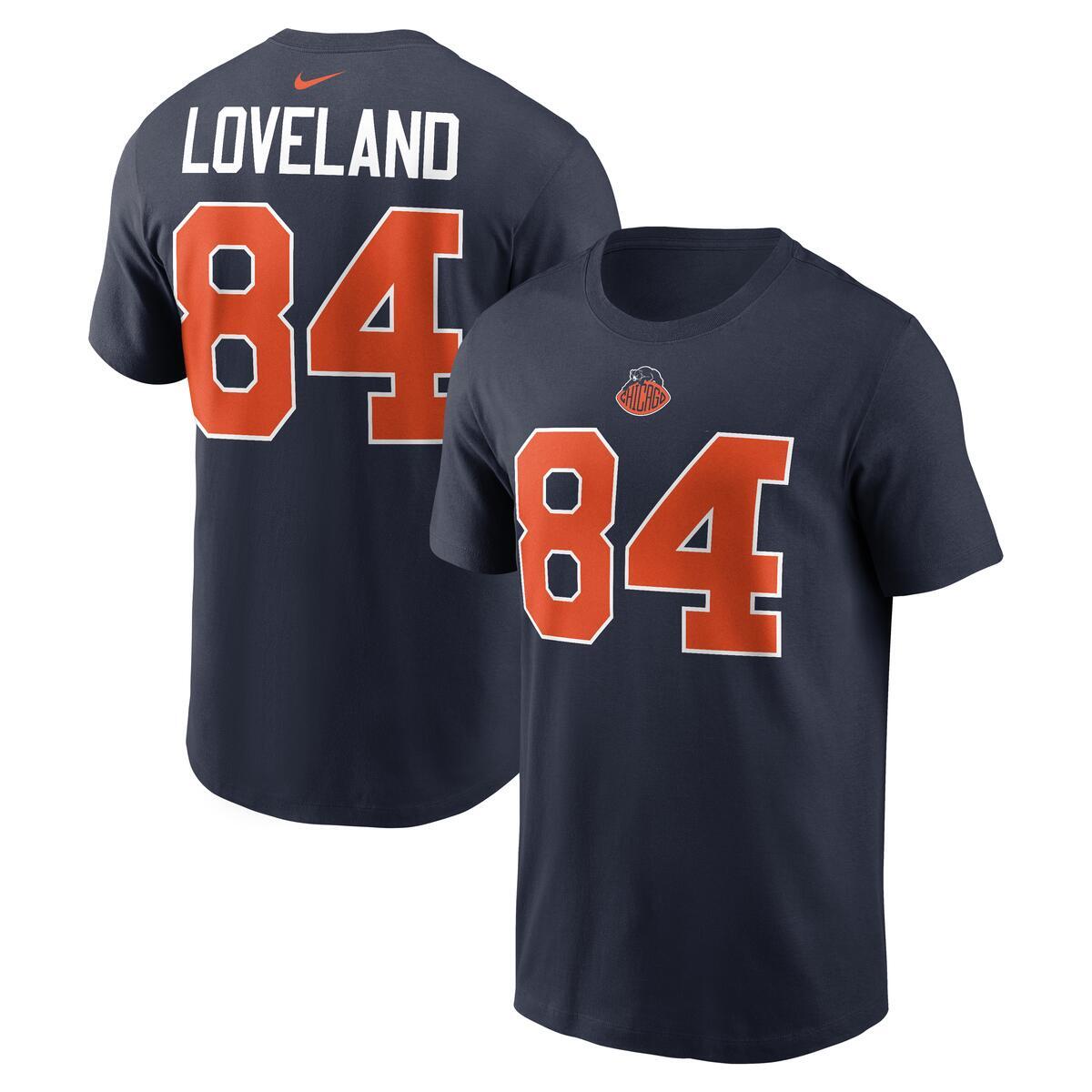 Colston Loveland #84 Chicago Bears Nike Men's Rivalry T-Shirt