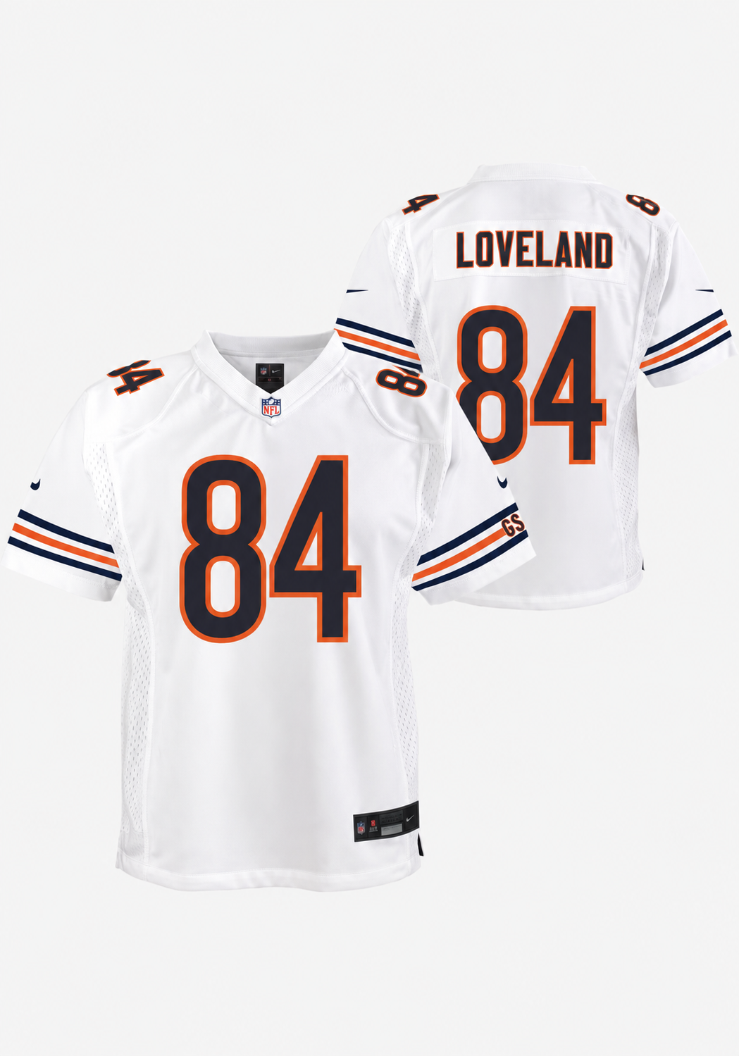 Colston Loveland #84 Chicago Bears Nike Youth White Game Jersey