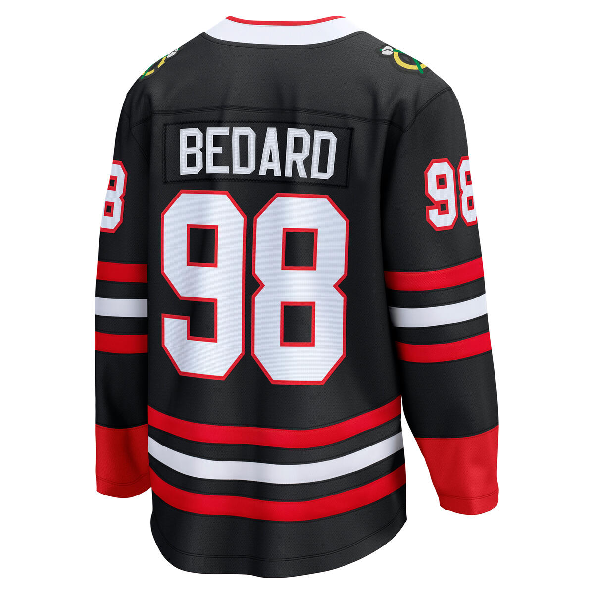 Connor Bedard Chicago Blackhawks Fanatics Black Alternate Breakaway Jersey