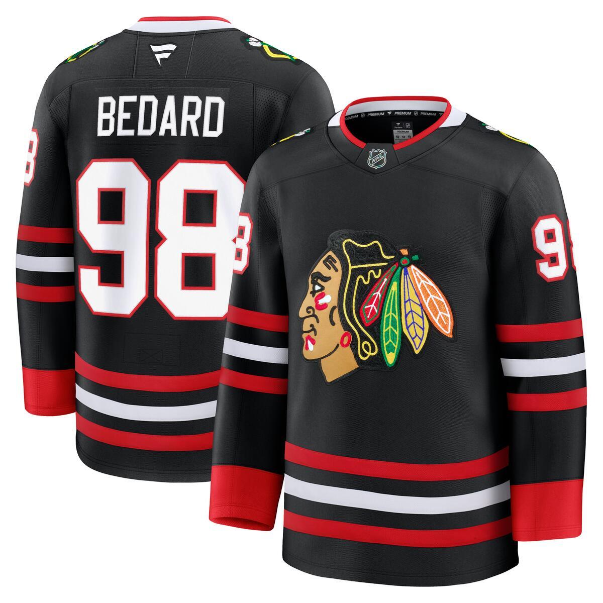 Connor Bedard Chicago Blackhawks Fanatics Premium Black Alternate Jersey