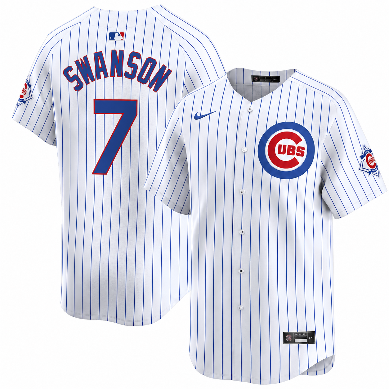 Dansby Swanson Chicago Cubs Nike Youth 150th Anniversary Homerun Pinstripe Jersey