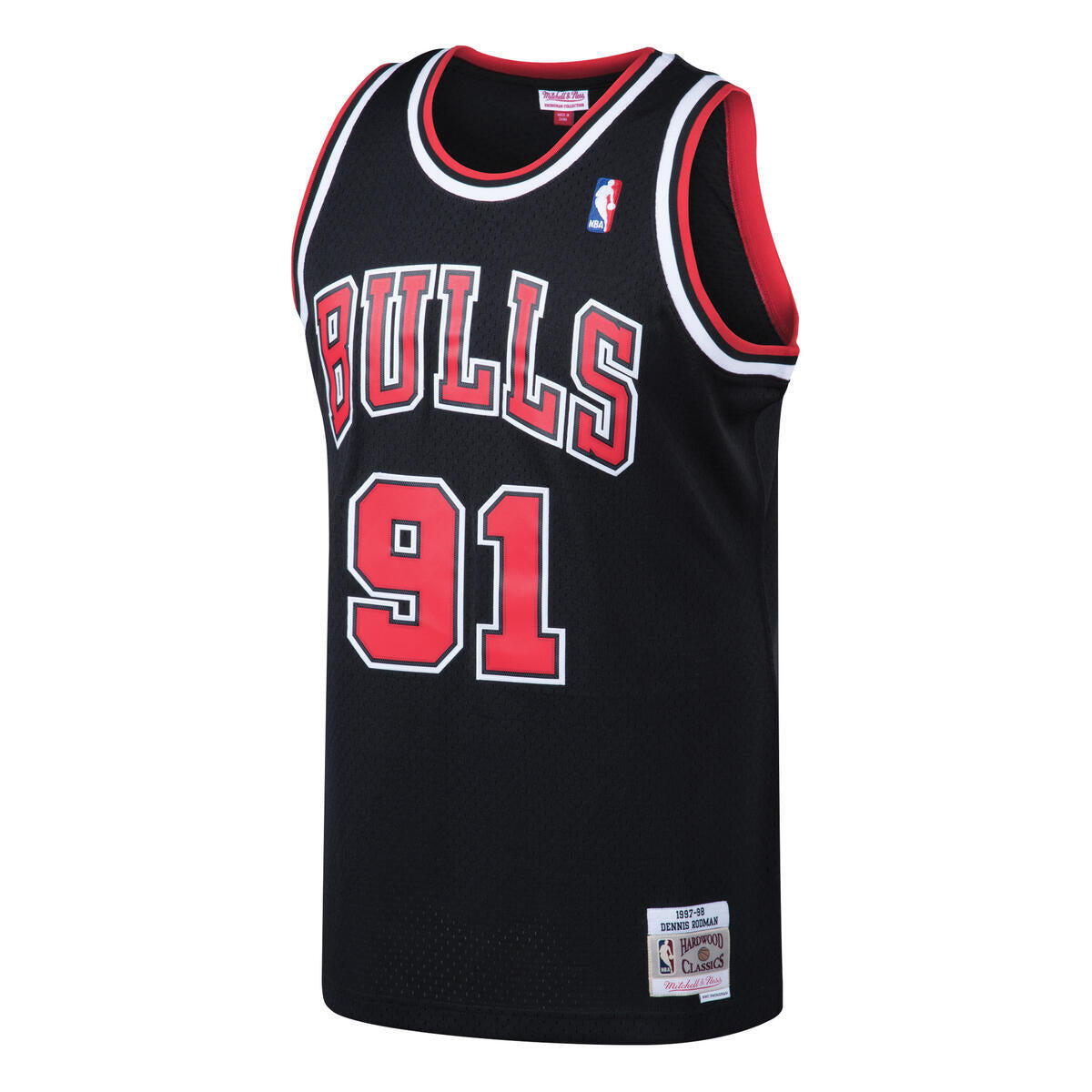 Dennis Rodman Chicago Bulls Black/Red Swingman 1997-98 Jersey