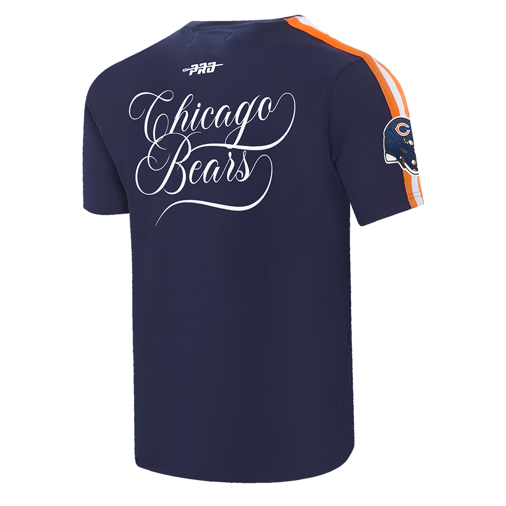 Chicago Bears Sugar Skull Dia De Los Muertos Navy Striped T-Shirt