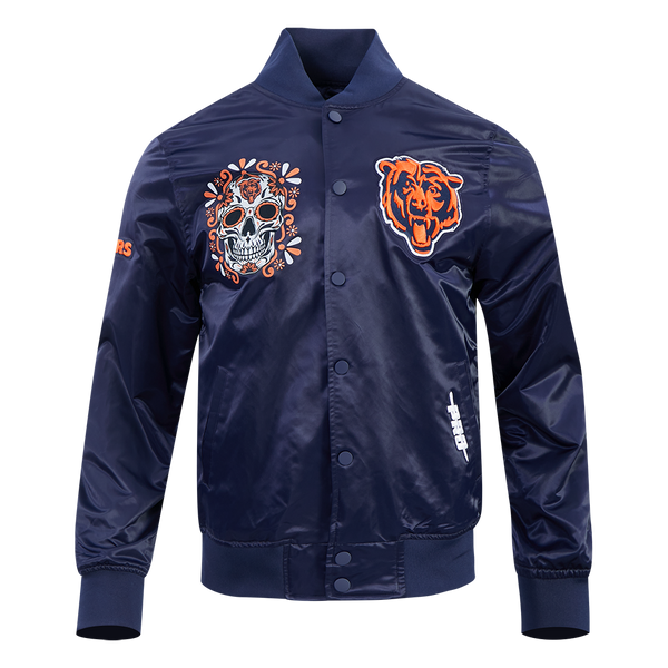 Chicago Bears Pro Standard Navy Dia De Muertos Eternal Skull Satin
