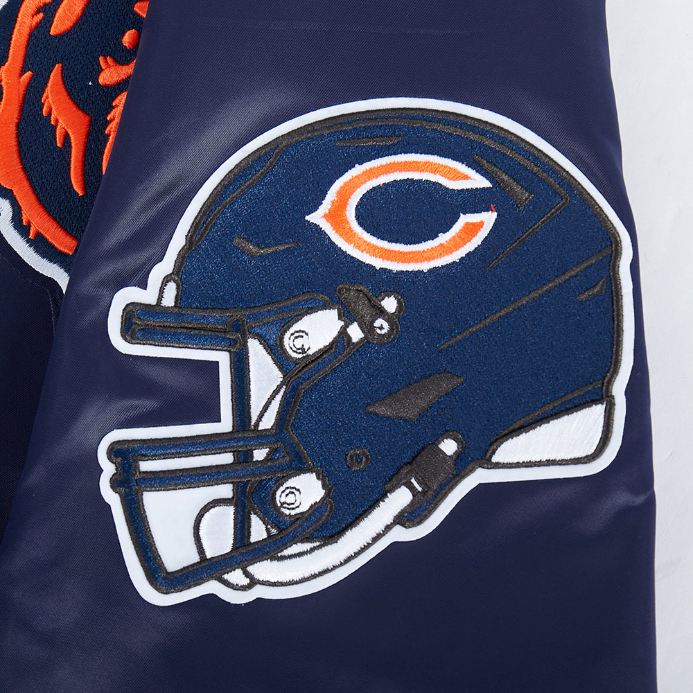 Chicago Bears Pro Standard Navy Dia De Muertos Eternal Skull Satin Jacket
