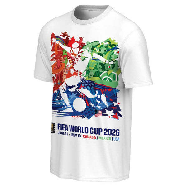 FIFA World Cup 2026 記念Tシャツ 新品 FIFA World Cup 2026 Official Poster Adult White T-Shirt – Clark