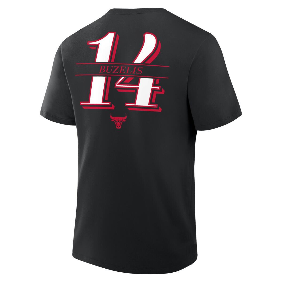 Matas Buzelis 14 Chicago Bulls Fanatics Black T-Shirt