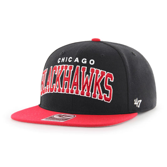 Chicago Blackhawks Black/Red '47 Captain Snapback Hat