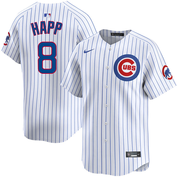 Ian Happ Chicago Cubs Nike White Pinstripe Home Limited Men's