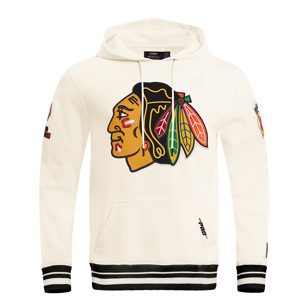 Chicago Blackhawks Cream Rib Fleece Hoodie