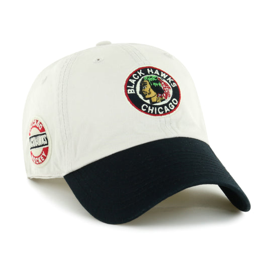 Chicago Blackhawks '47 Vintage Bone Sidestep Clean Up Adjustable Hat