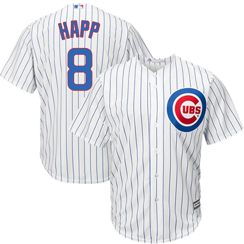 Ian Happ Chicago Cubs Majestic Home Pinstripe Men's Replica Jersey